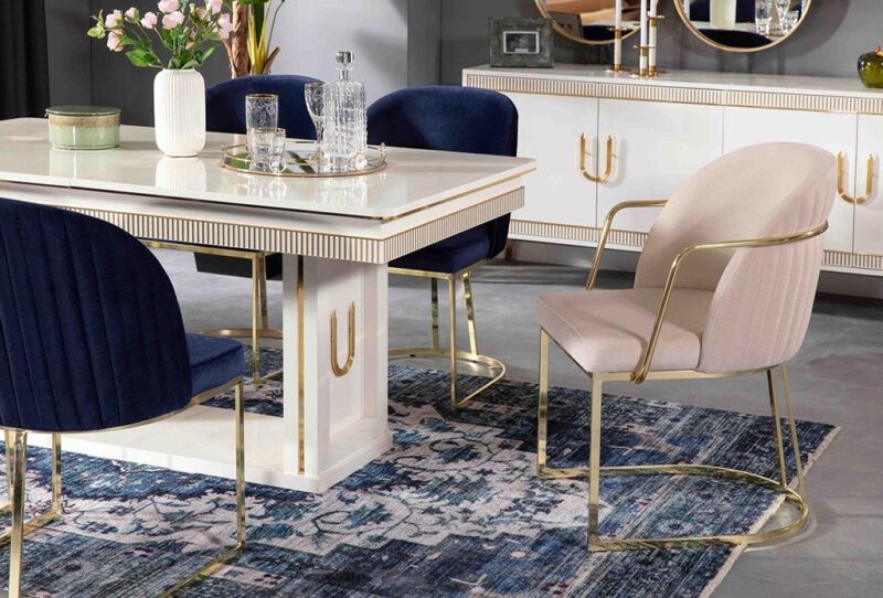 Trend Yemek Odası Takımı Gold (6 Sandalye)