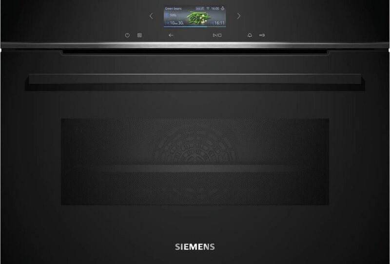 Siemens iQ700 Mikrodalga Fonksiyonlu Kompakt Ankastre Fırın 60 x 45 cm Siyah