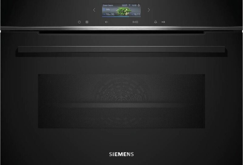 Siemens iQ700 Mikrodalga Fonksiyonlu Kompakt Ankastre Fırın 60 x 45 cm Siyah