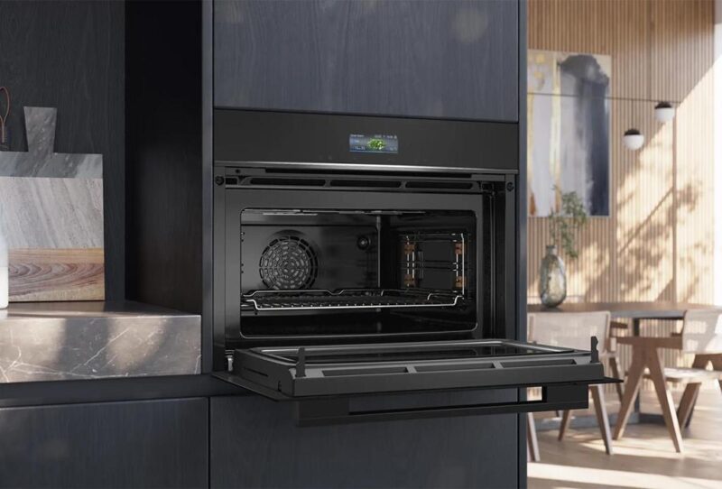 Siemens iQ700 Mikrodalga Fonksiyonlu Kompakt Ankastre Fırın 60 x 45 cm Siyah