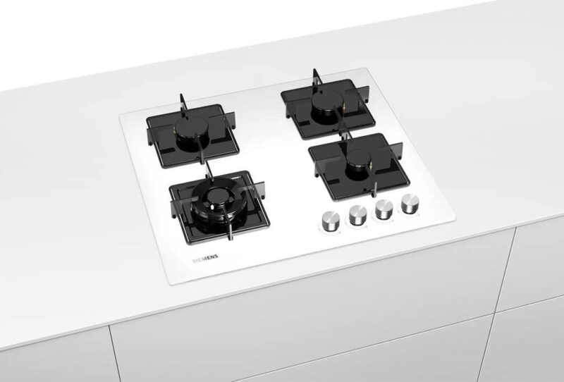 Siemens iQ100 Gazlı Ocak 60 cm Sert cam, Beyaz