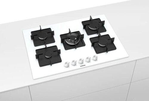 Siemens iQ300 Gazlı Ocak 75 cm Sert cam, Beyaz