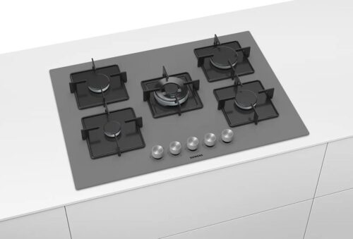 Siemens iQ300 Gazlı Ocak 75 cm Sert cam, Titanium gri
