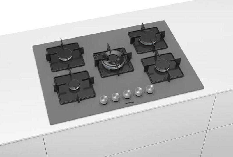 Siemens iQ300 Gazlı Ocak 75 cm Sert cam, Titanium gri