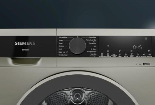 Siemens iQ300 Isı Pompalı Kurutma Makinesi 9 kg Gümüş