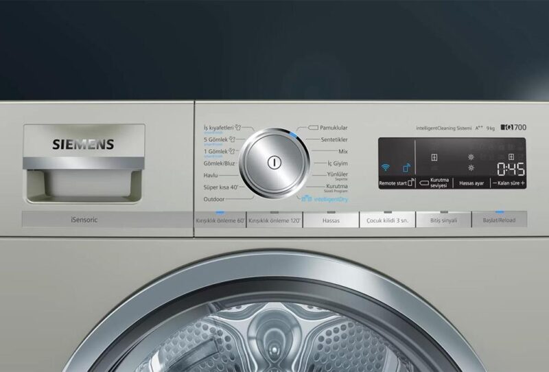 Siemens iQ700 Isı Pompalı Kurutma Makinesi 9 kg Gümüş