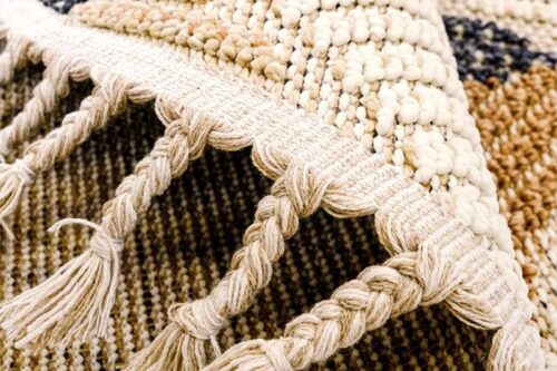 Öğretmenler Halı Dekorenti Bukle 1405 Sarı Yuvarlak