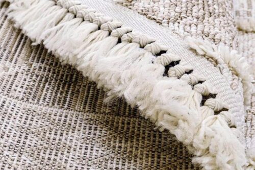 Öğretmenler Halı Dekorenti Step 2201 Krem Yuvarlak