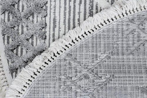 Öğretmenler Halı Dekorenti Step 2205 Gri Yuvarlak