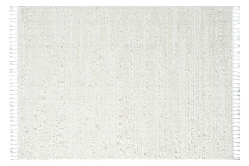 Öğretmenler Halı - EMP Bilbao White Swan Saçaklı Çizgi Desenli Krem