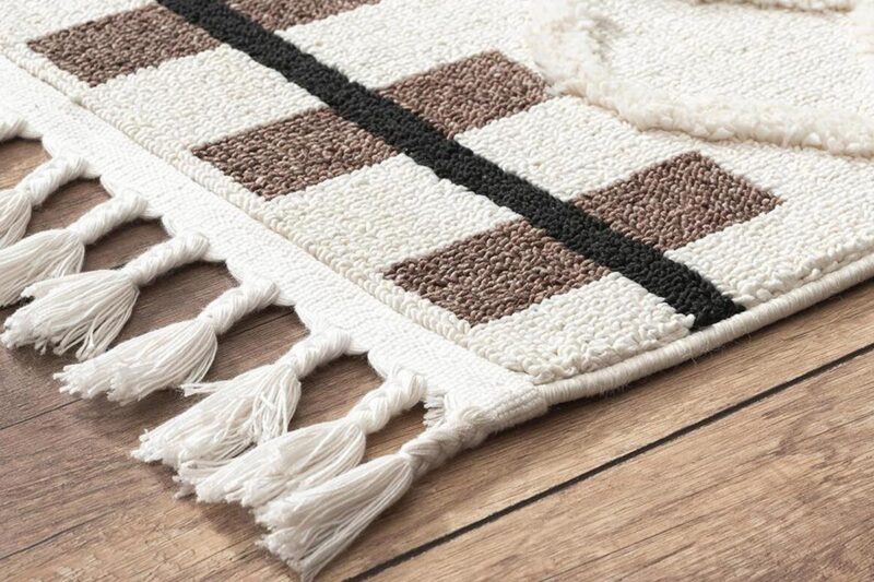 Öğretmenler Halı - EMP Bilbao Winter White Modern İskandinav Saçaklı
