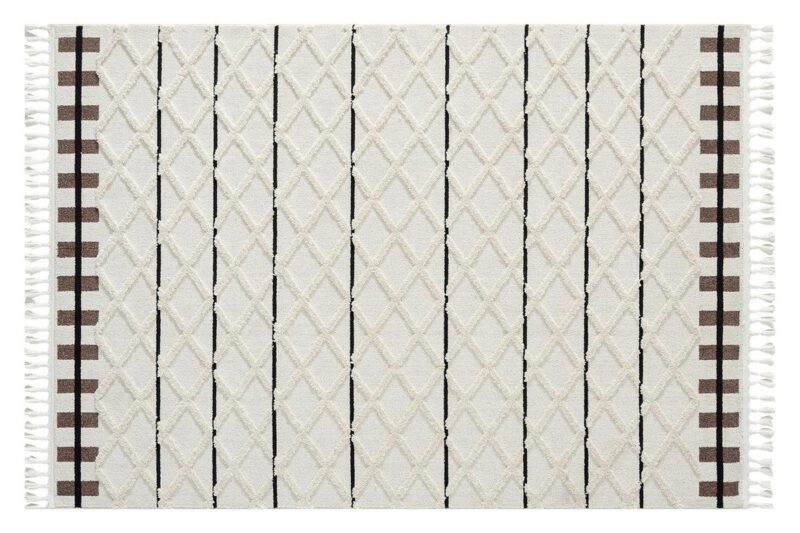 Öğretmenler Halı - EMP Bilbao Winter White Modern İskandinav Saçaklı