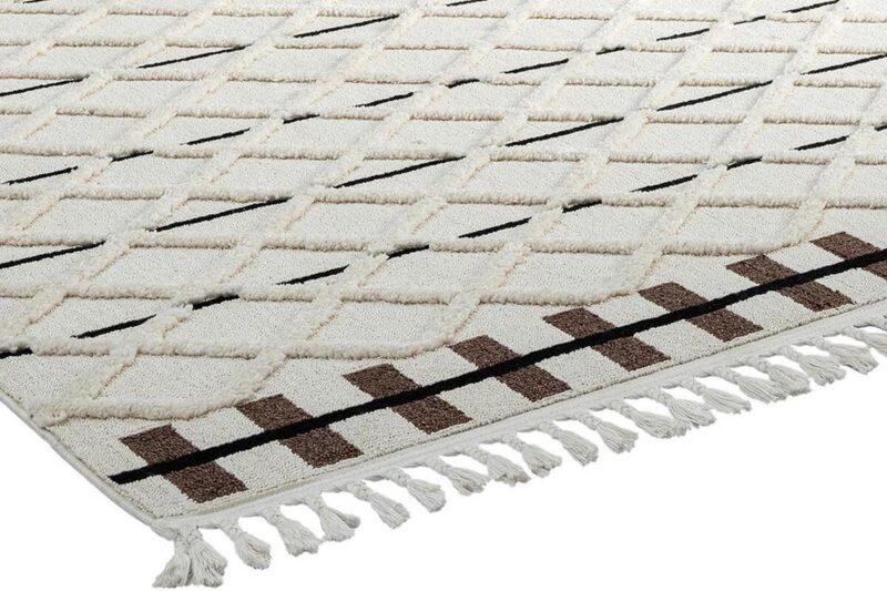 Öğretmenler Halı - EMP Bilbao Winter White Modern İskandinav Saçaklı