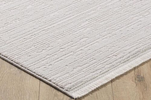 Öğretmenler Halı - EMP Gemma Pure White Saçaklı Modern Tozumaz
