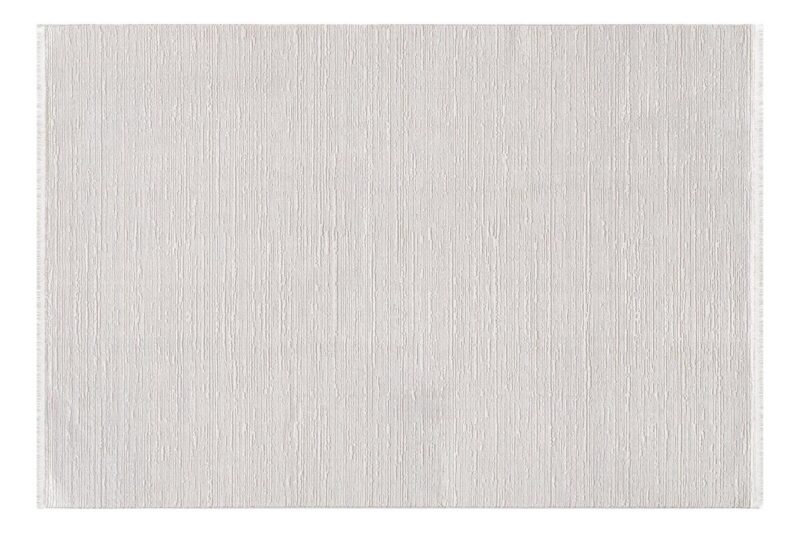 Öğretmenler Halı - EMP Gemma Pure White Saçaklı Modern Tozumaz
