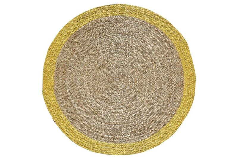 Öğretmenler Halı - EMP Misha Yellow Jüt Sarı Hasır Daire Halı
