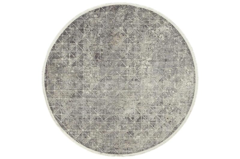 Öğretmenler Halı - EMP Soho Grain Geometrik Desenli Yuvarlak Modern Halı