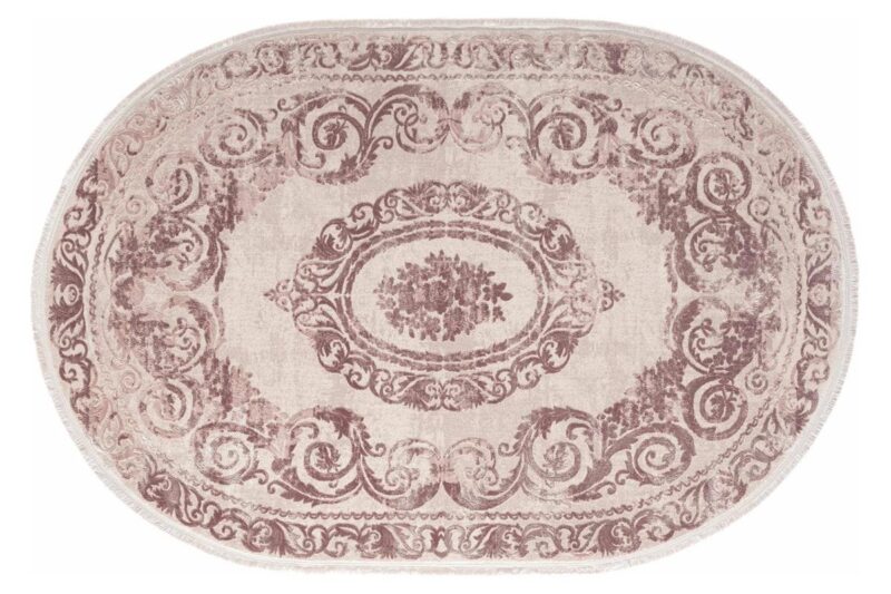 Öğretmenler Halı - EMP Taboo Mürdüm Oval Saçaklı Akrilik Salon Halısı